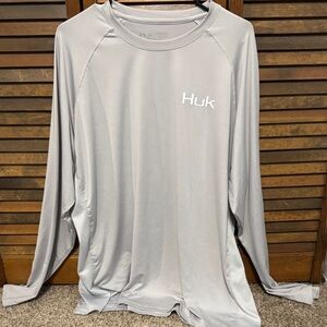 Huk Light Gray Performance Long Sleeve